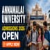 Annamalai University Begins Admission 2026-27; Apply by June 16